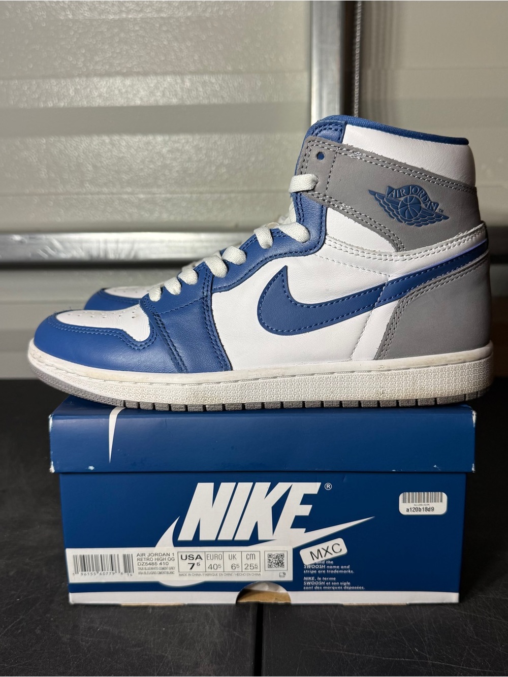 Nike Air Jordan 1 High OG White Blue Gray - Men's Sneakers